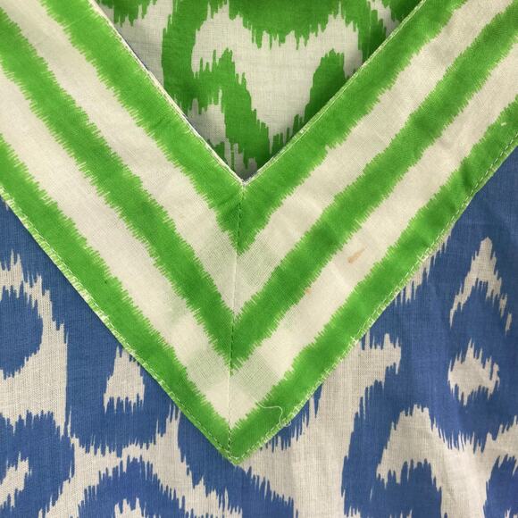 Gretchen Scott Designs Arabesque Tunic Top Blue Green Artsy Coastal Large Cotton - Picture 10 of 13